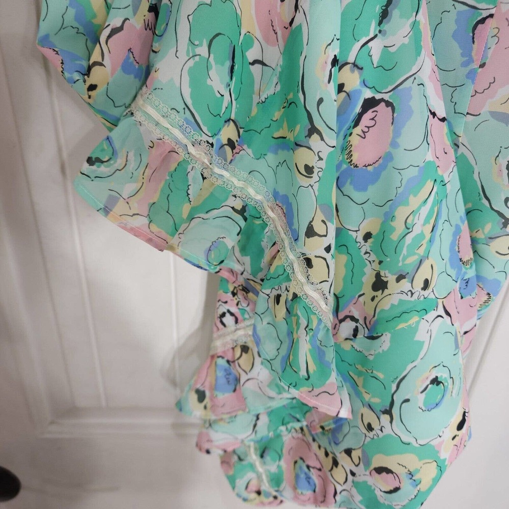 Compagna Womens Dress Vtg Korean Floral Coquette Mini Cottagecore Prairie Sz S - Picture 5 of 11